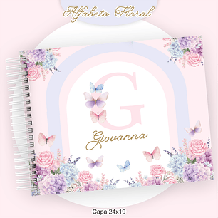 Arquivo Encadernação Kit Escolar Alfabeto Floral - PAMELLA