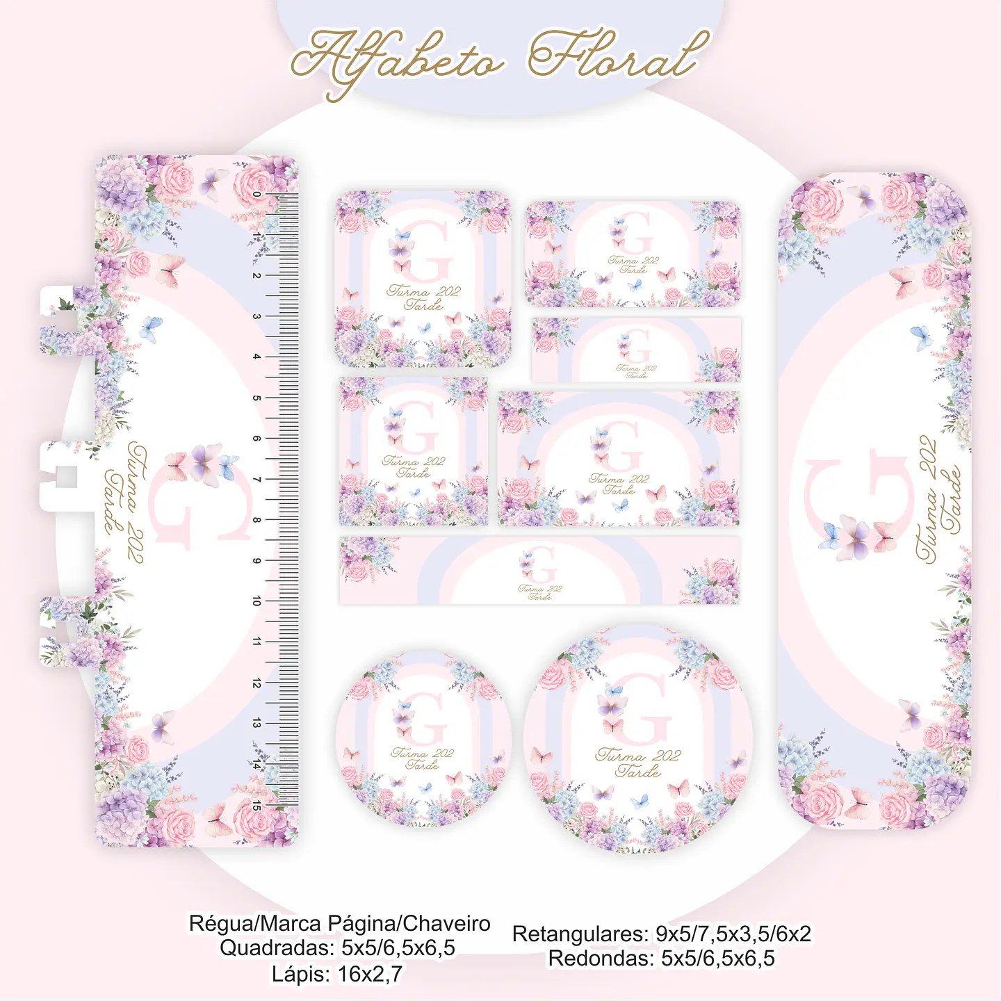 Arquivo Encadernação Kit Escolar Alfabeto Floral - PAMELLA 7
