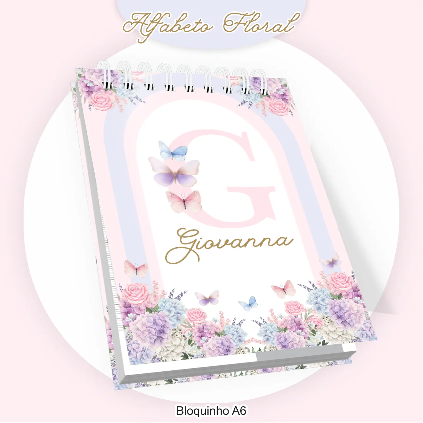 Arquivo Encadernação Kit Escolar Alfabeto Floral - PAMELLA 8