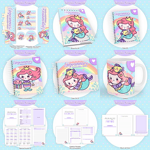 Arquivo Encadernação Kit Escolar Sereia - PAMELLA