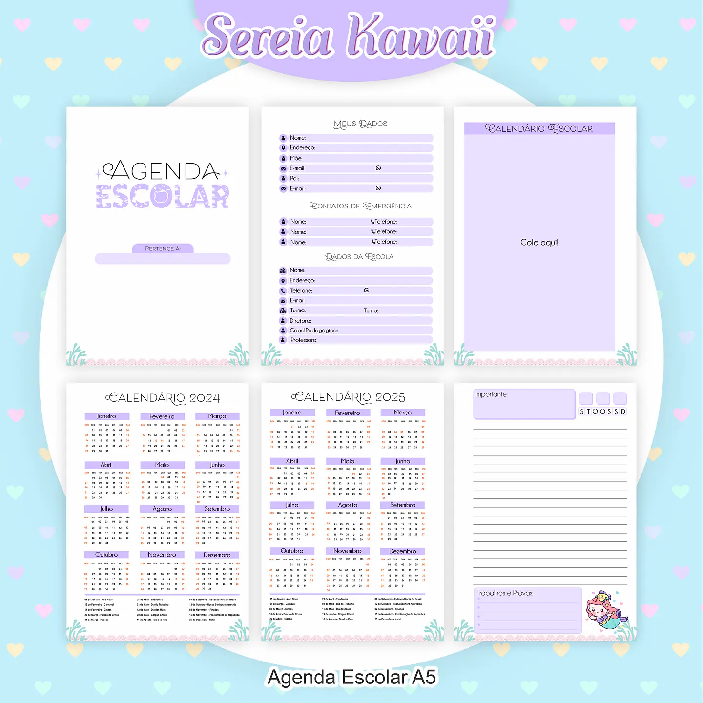 Arquivo Encadernação Kit Escolar Sereia - PAMELLA 2