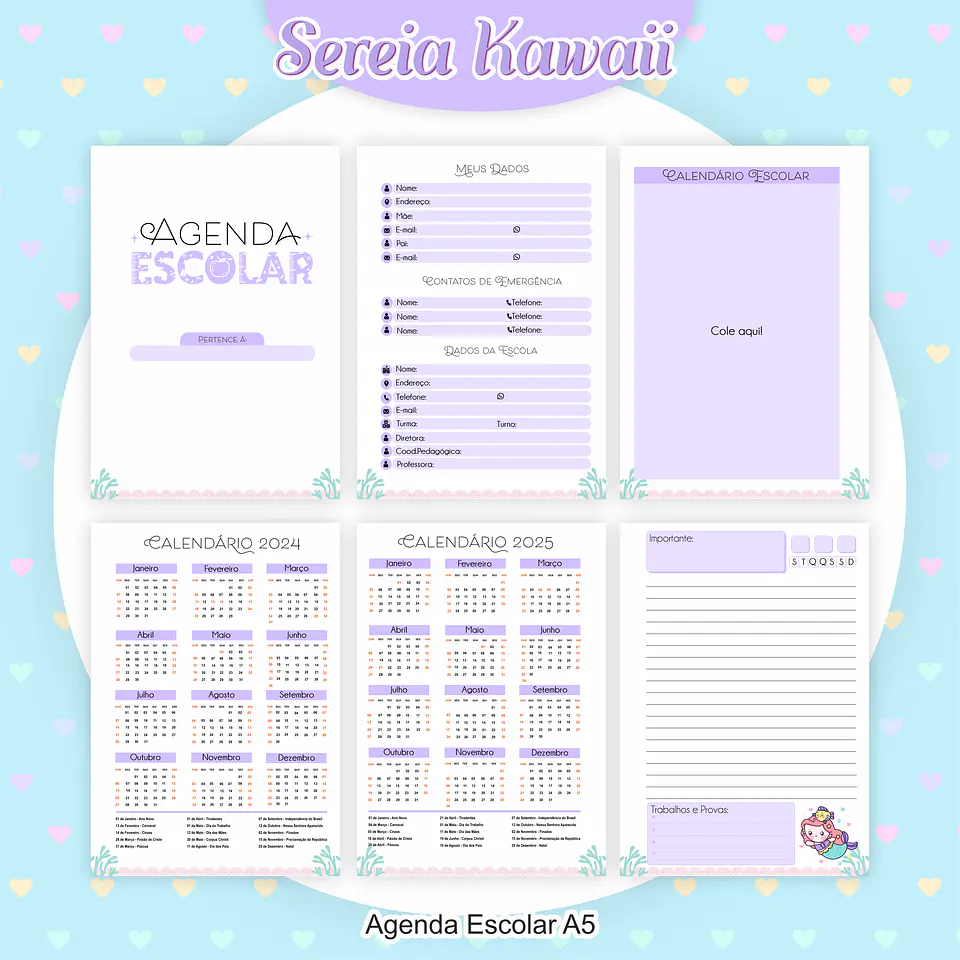 Arquivo Encadernação Kit Escolar Sereia - PAMELLA 2