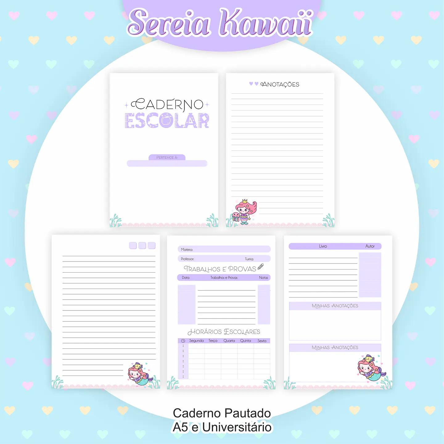 Arquivo Encadernação Kit Escolar Sereia - PAMELLA 3