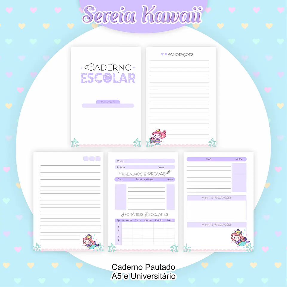 Arquivo Encadernação Kit Escolar Sereia - PAMELLA 3