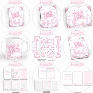 Arquivo Encadernação Kit Escolar Borboletas Clean - PAMELLA