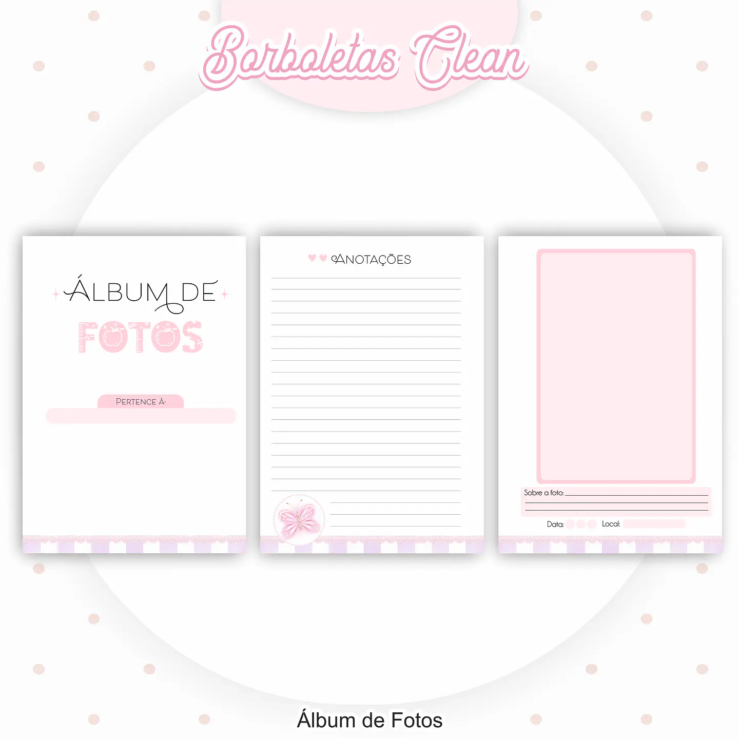 Arquivo Encadernação Kit Escolar Borboletas Clean - PAMELLA 4