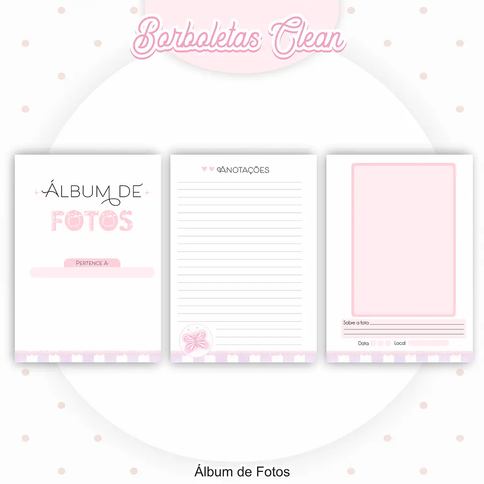 Arquivo Encadernação Kit Escolar Borboletas Clean - PAMELLA 4