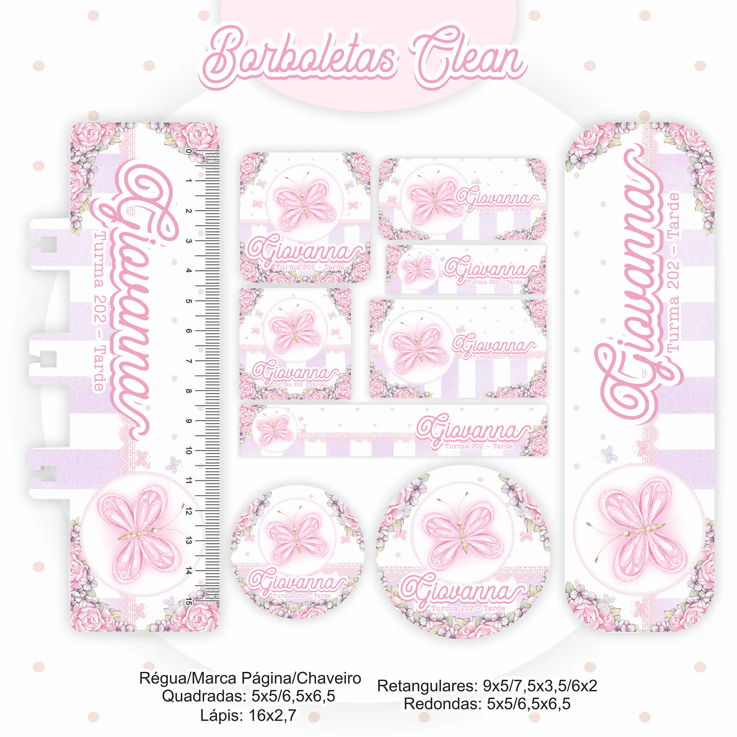 Arquivo Encadernação Kit Escolar Borboletas Clean - PAMELLA 5