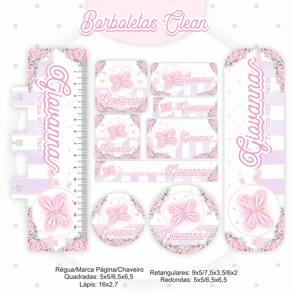 Arquivo Encadernação Kit Escolar Borboletas Clean - PAMELLA 5