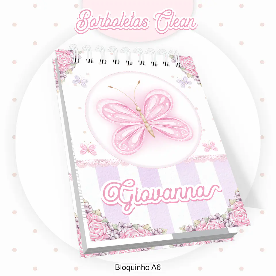 Arquivo Encadernação Kit Escolar Borboletas Clean - PAMELLA 6