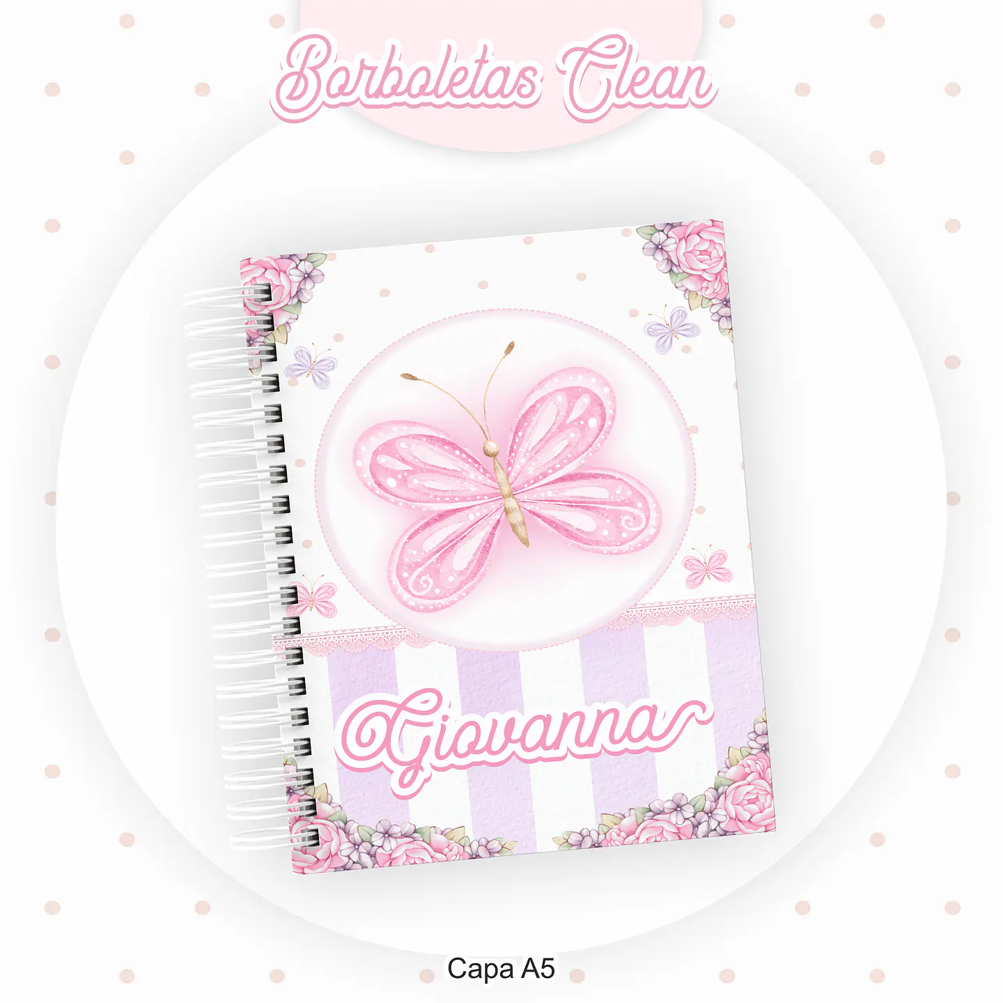 Arquivo Encadernação Kit Escolar Borboletas Clean - PAMELLA 7