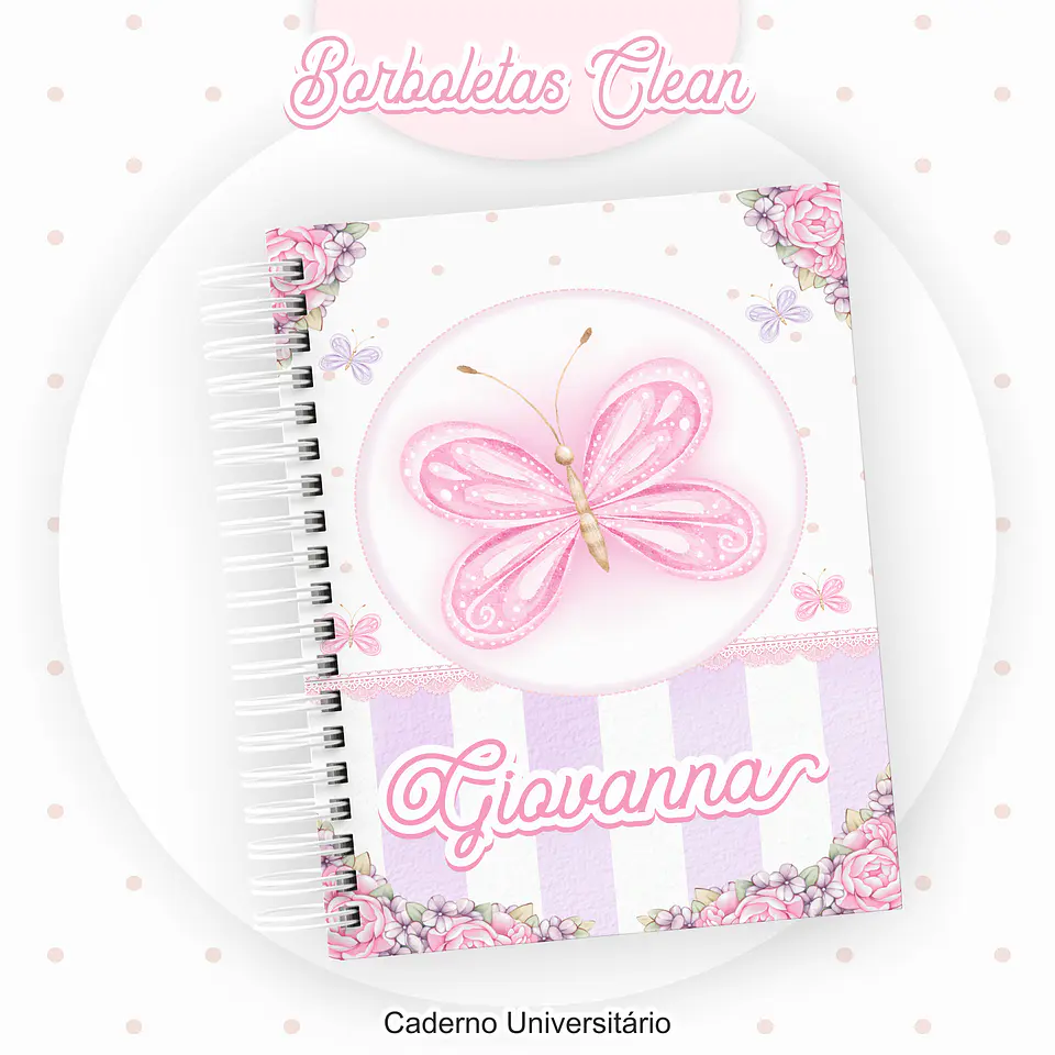Arquivo Encadernação Kit Escolar Borboletas Clean - PAMELLA 8