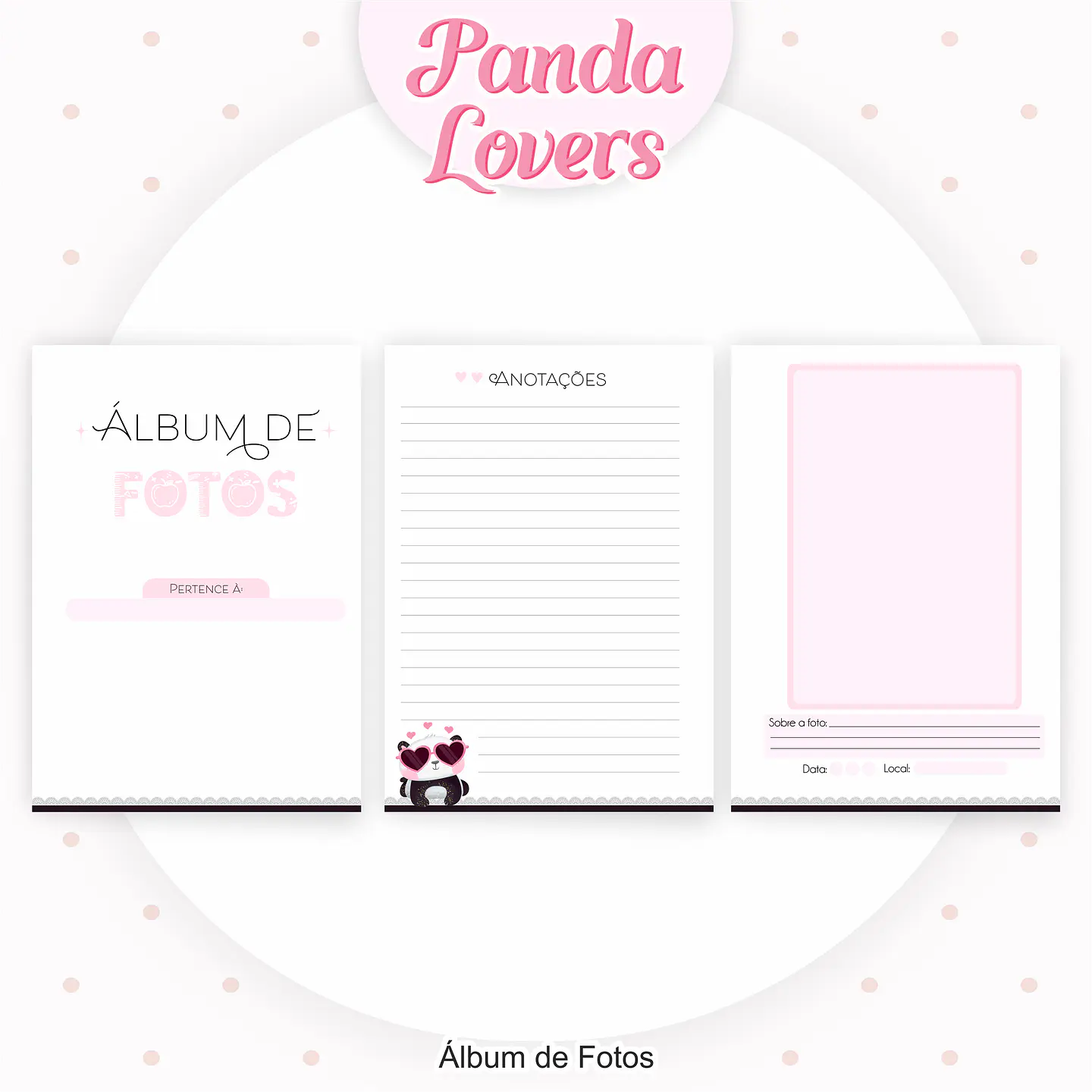 Arquivo Encadernação Kit Escolar Panda rosa - PAMELLA 4