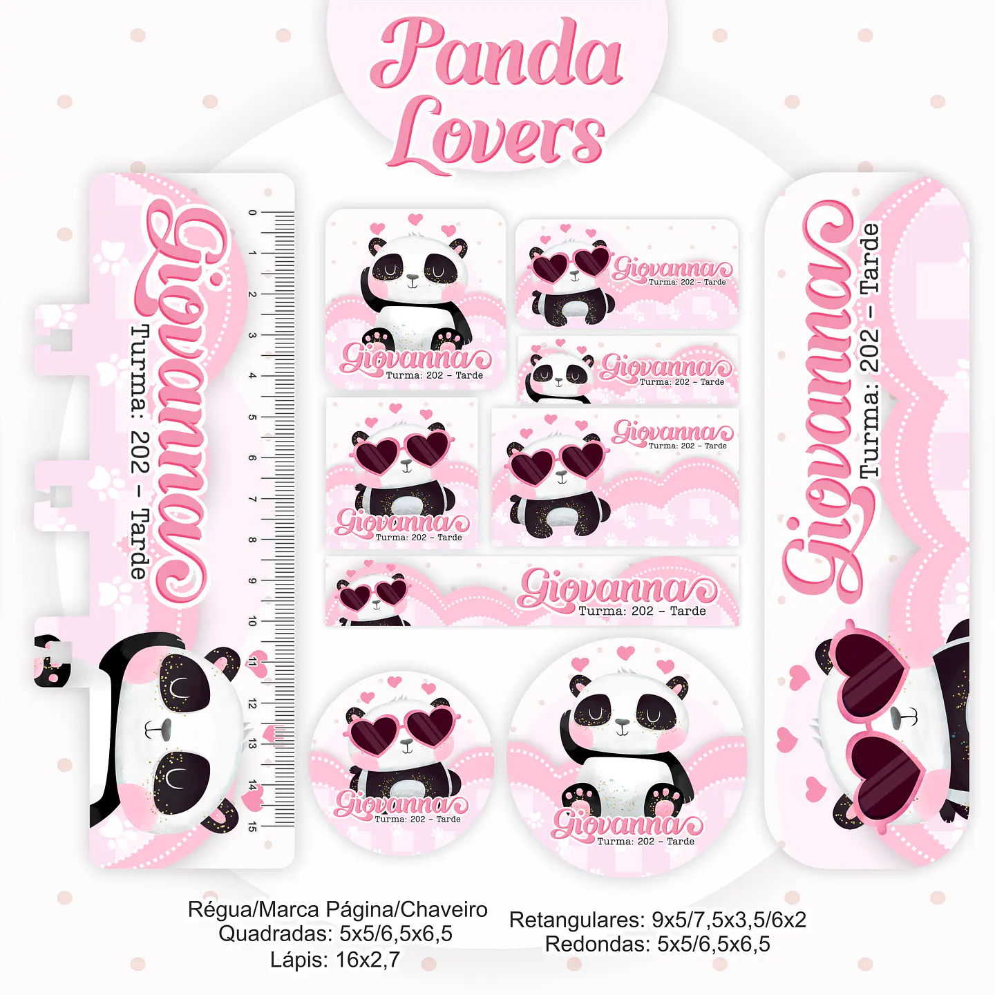 Arquivo Encadernação Kit Escolar Panda rosa - PAMELLA 5