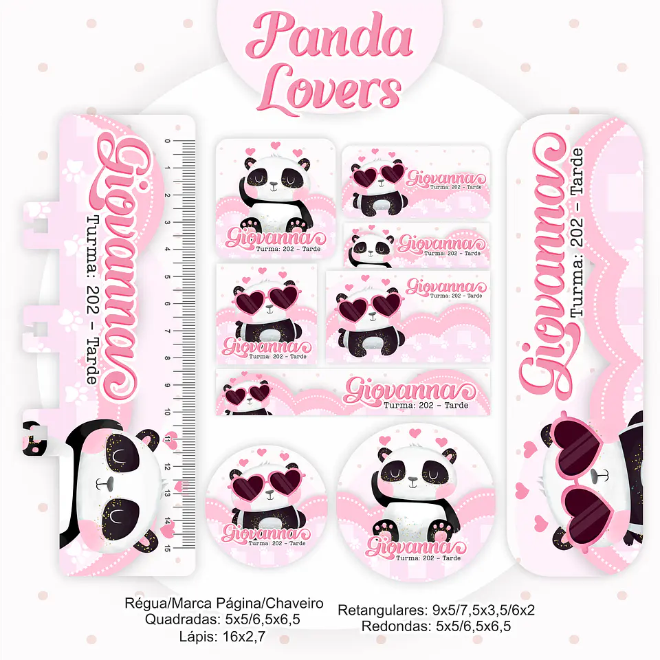 Arquivo Encadernação Kit Escolar Panda rosa - PAMELLA 5
