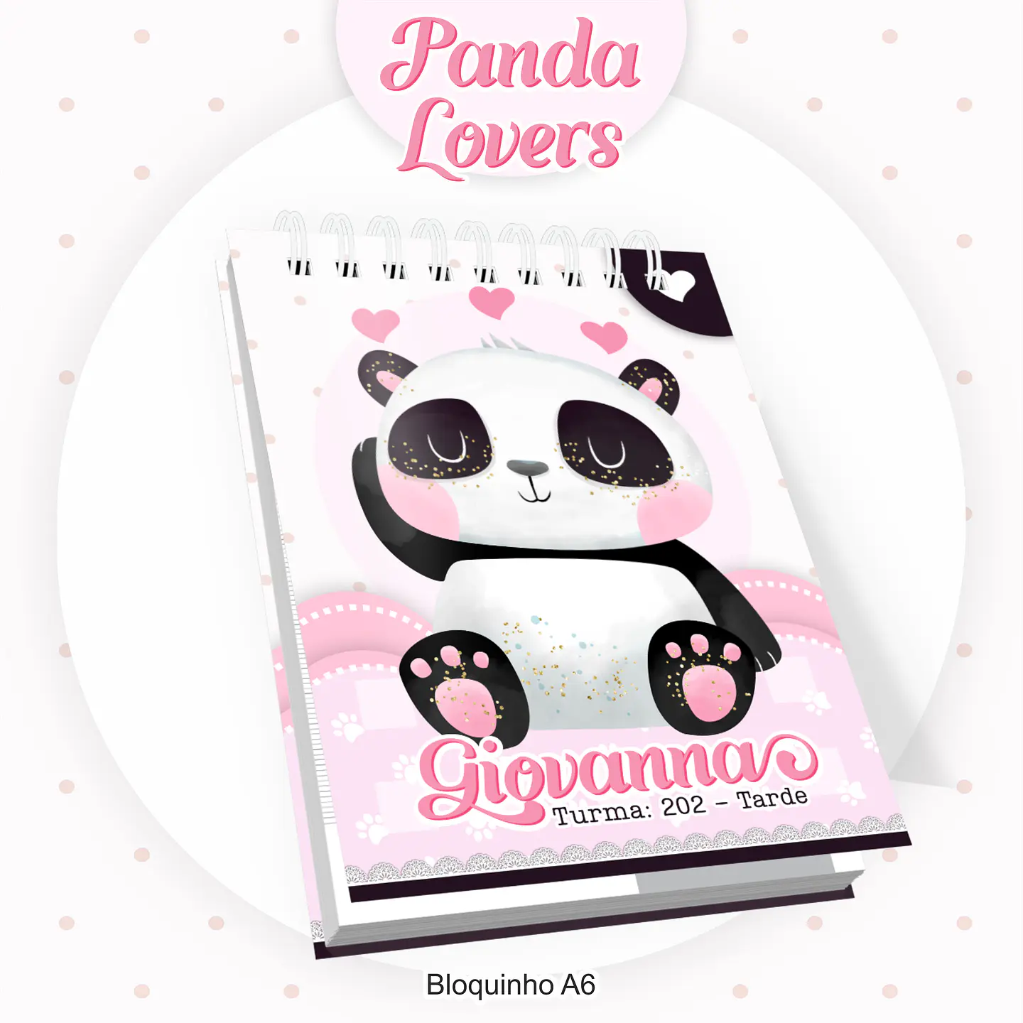 Arquivo Encadernação Kit Escolar Panda rosa - PAMELLA 6