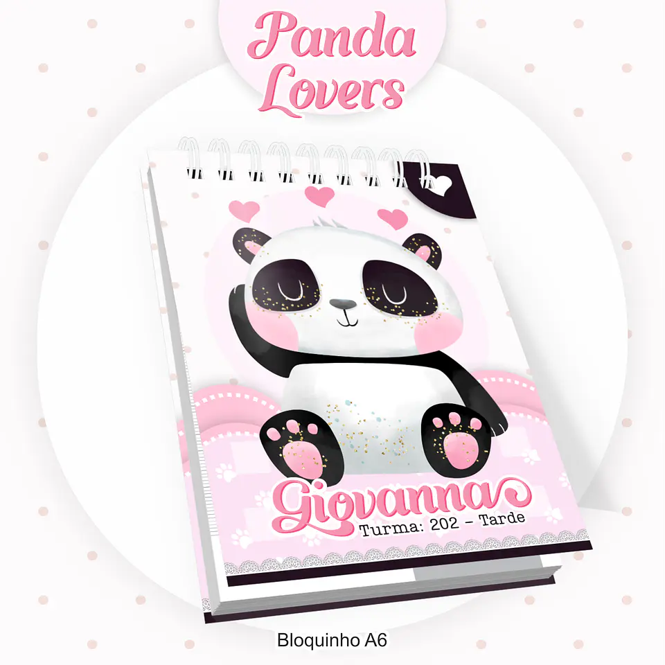 Arquivo Encadernação Kit Escolar Panda rosa - PAMELLA 6