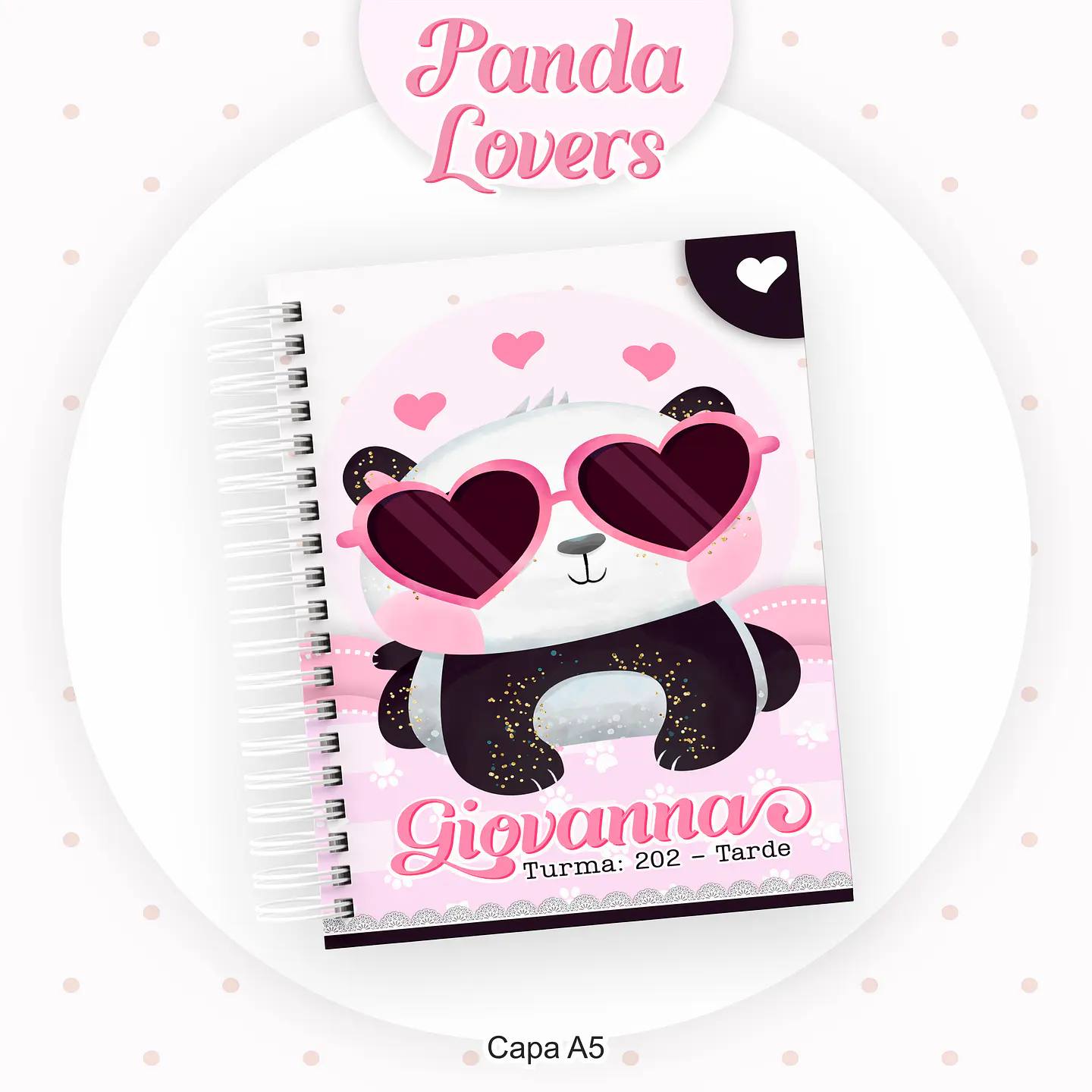 Arquivo Encadernação Kit Escolar Panda rosa - PAMELLA 7