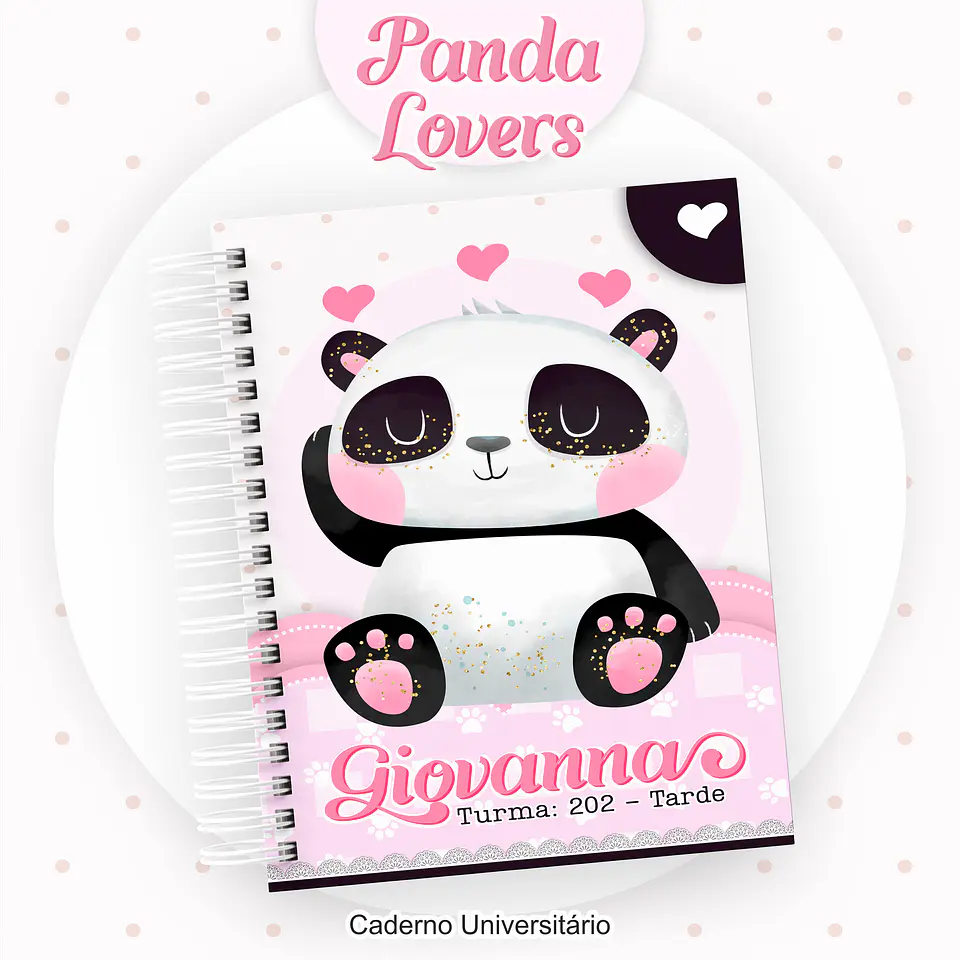 Arquivo Encadernação Kit Escolar Panda rosa - PAMELLA 8