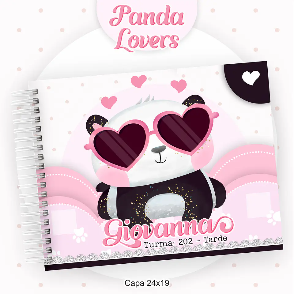 Arquivo Encadernação Kit Escolar Panda rosa - PAMELLA 9