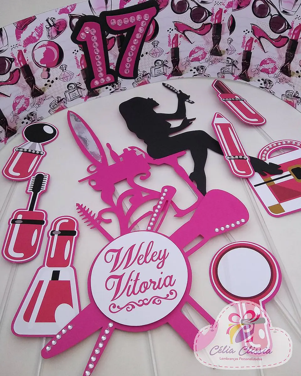 ARQUIVO DE CORTE TOPO DE BOLO MAQUIAGEM 1