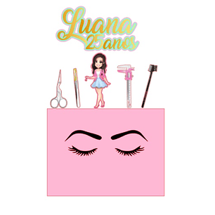 ARQUIVO DE CORTE TOPO DE BOLO MAQUIAGEM CILIOS E SOBRANCELHAS