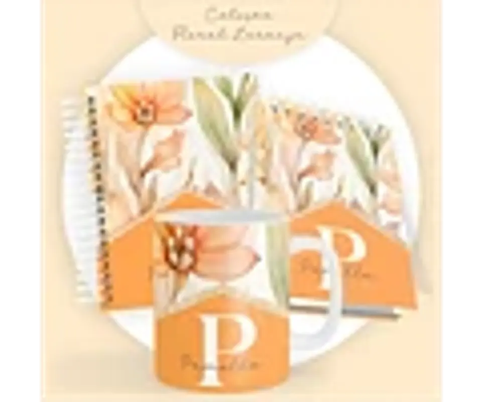 Arquivo Encadernação Agendas Combo Floral Laranja 2024 - Pamella 1