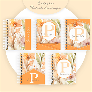 Arquivo Encadernação Agendas Combo Floral Laranja 2024 - Pamella