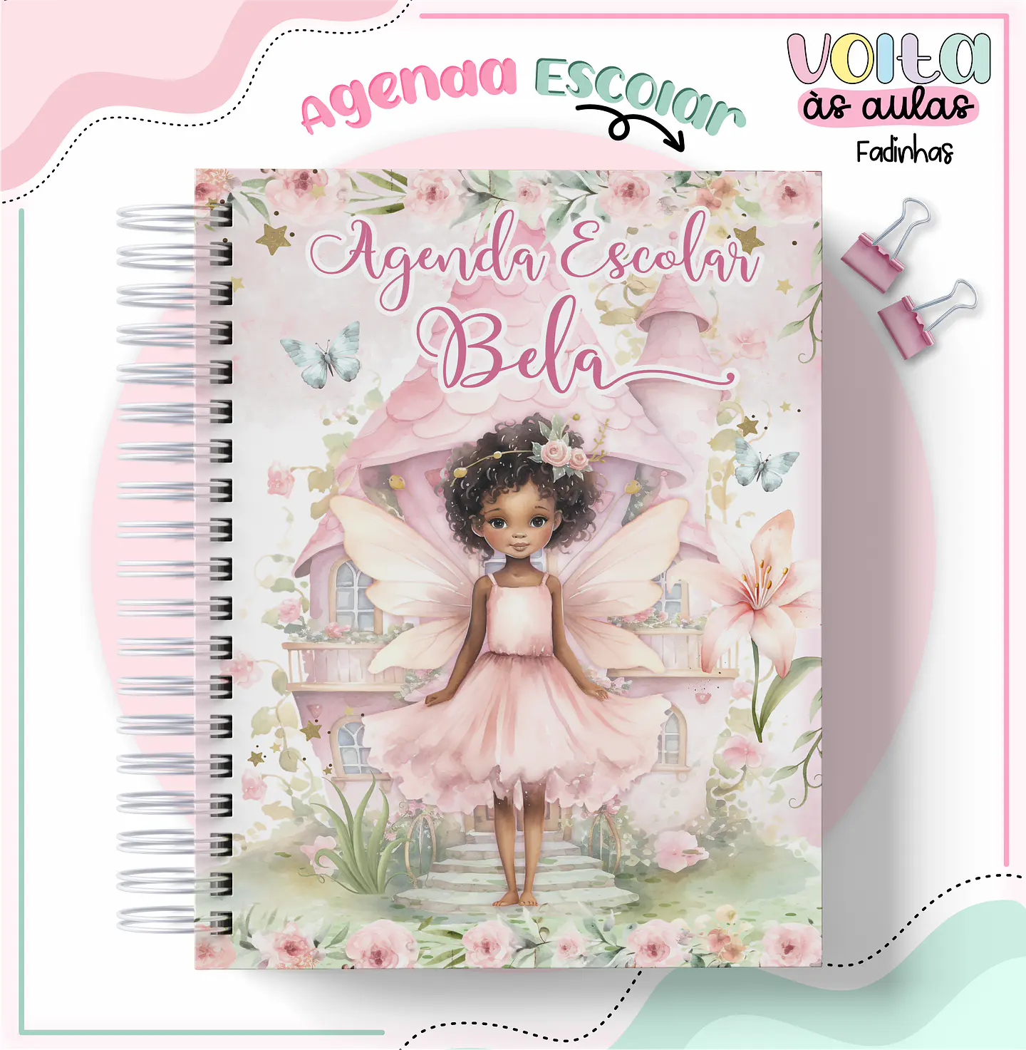 Arquivo encadernação kit escolar  Fadinha LINA CRIATIVA 10