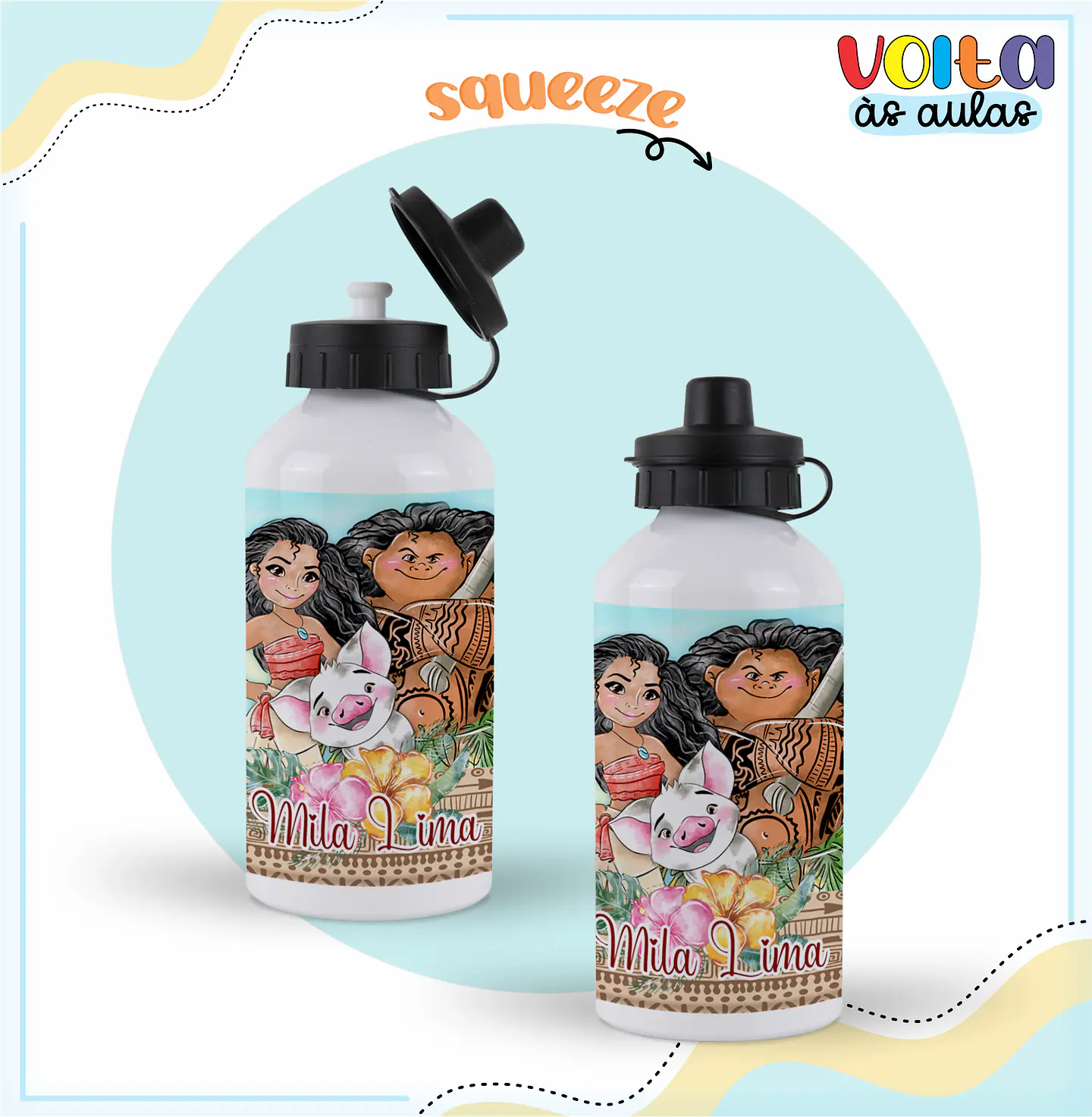 Arquivo encadernação kit escolar  Moana -  LINA CRIATIVA 7