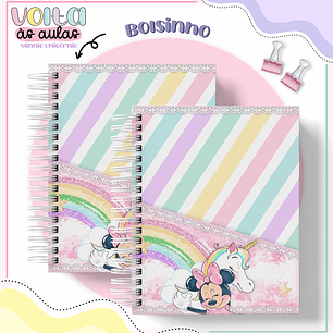 Arquivo encadernação kit escolar  Minnie Unicórnio -  LINA CRIATIVA