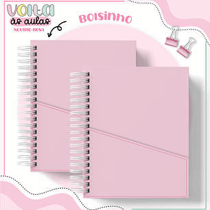 Arquivo encadernação kit escolar  Neutro Rosa -  LINA CRIATIVA