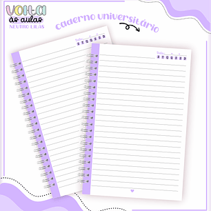 Arquivo encadernação kit escolar  Neutro Lilás -  LINA CRIATIVA
