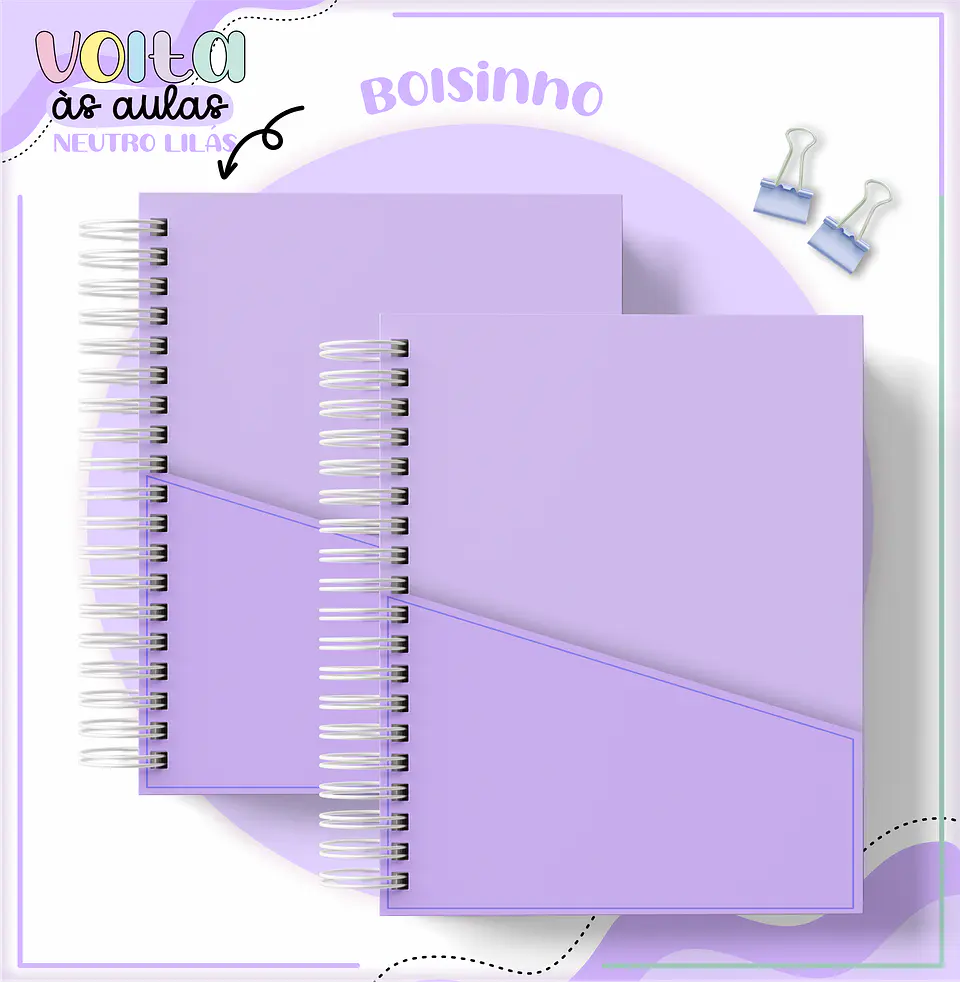 Arquivo encadernação kit escolar  Neutro Lilás -  LINA CRIATIVA 4