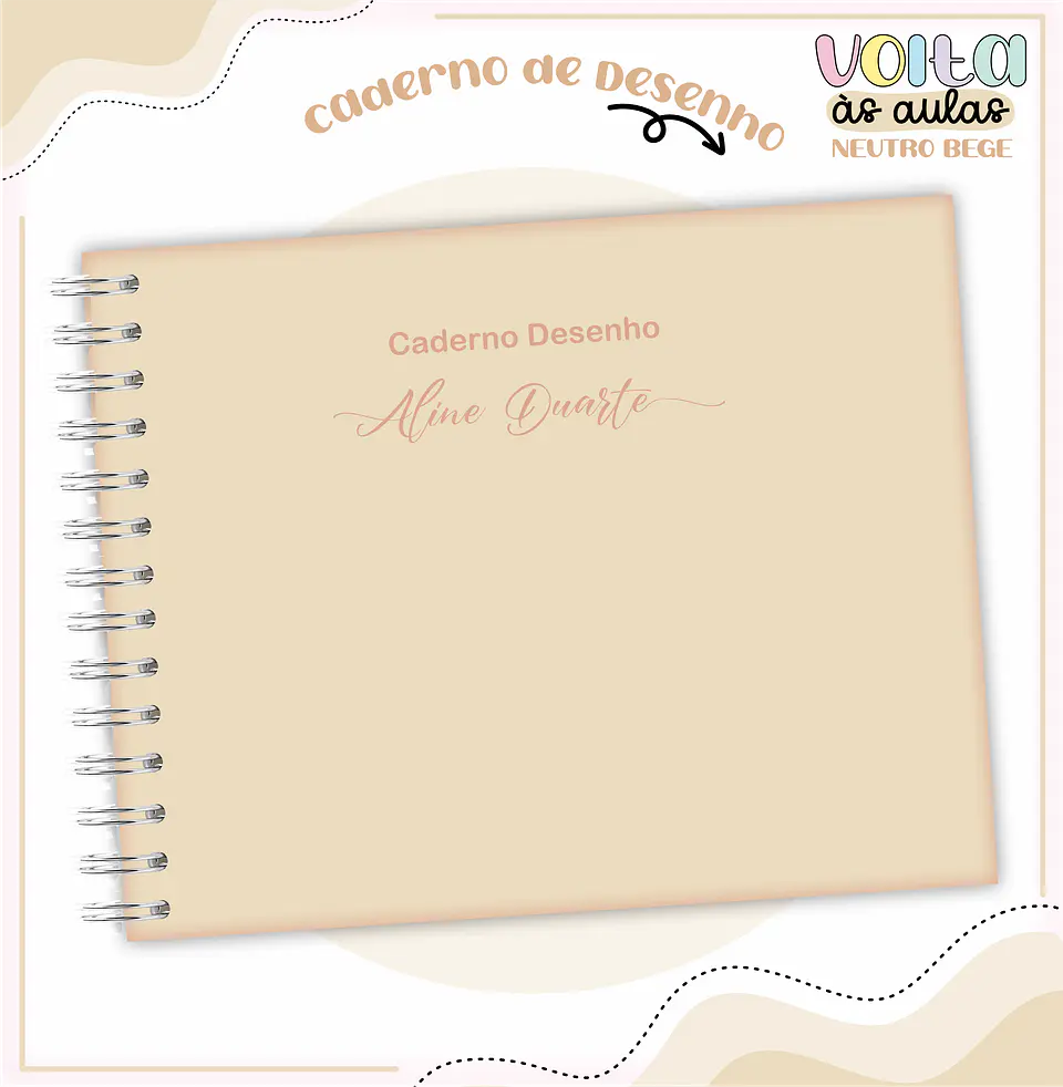 Arquivo encadernação kit escolar  Neutro Bege -  LINA CRIATIVA 6