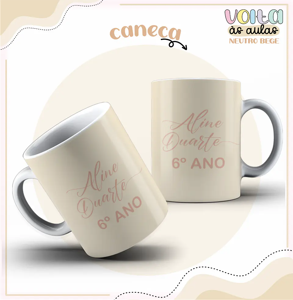 Arquivo encadernação kit escolar  Neutro Bege -  LINA CRIATIVA 11