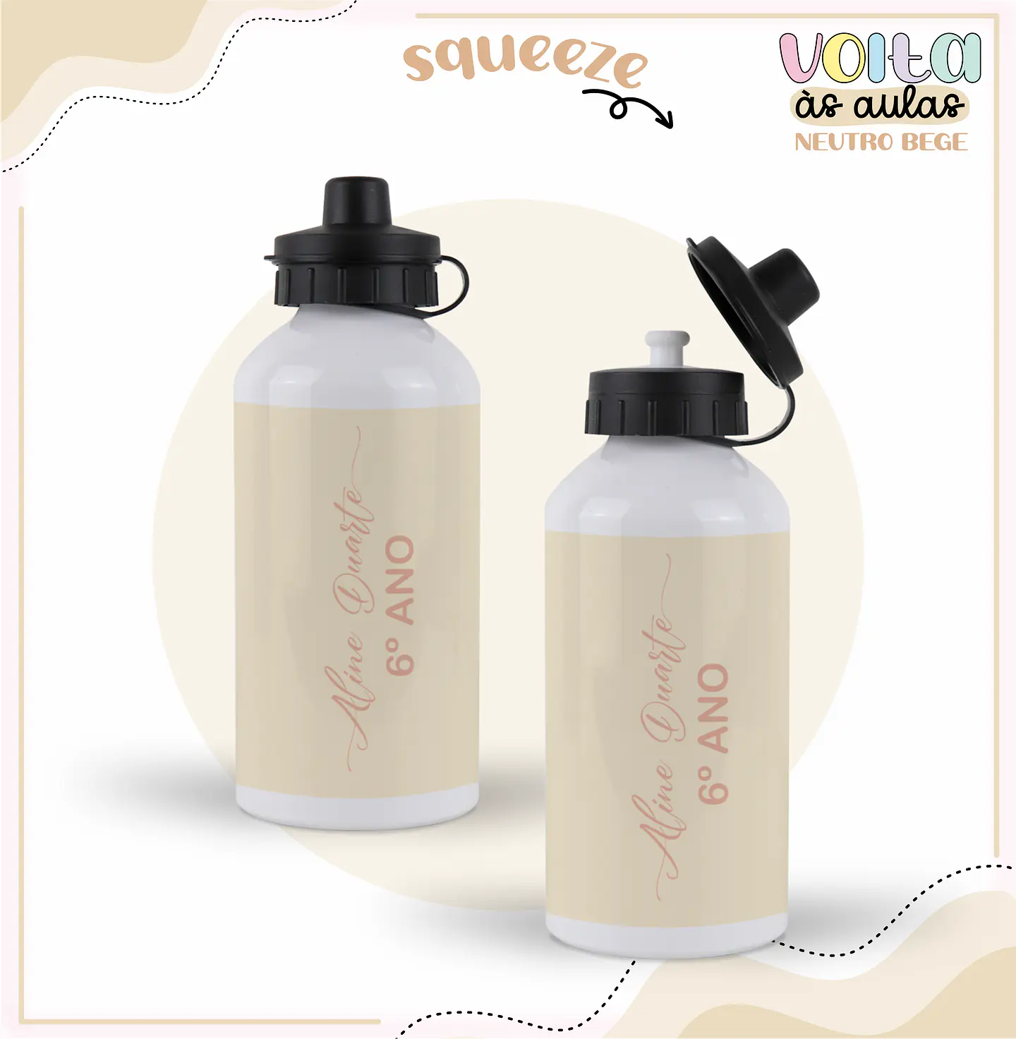 Arquivo encadernação kit escolar  Neutro Bege -  LINA CRIATIVA 12