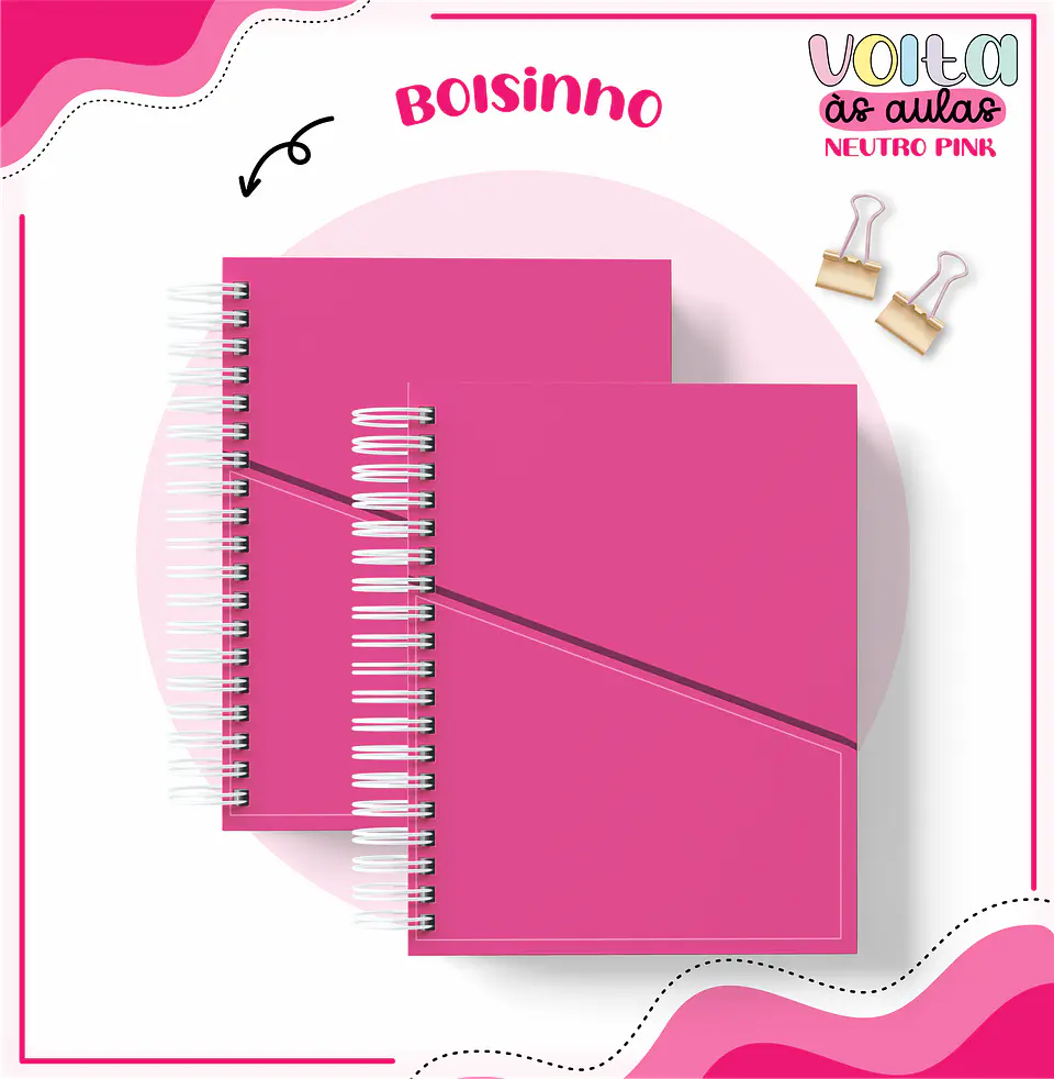 Arquivo encadernação kit escolar  Neutro Pink -  LINA CRIATIVA 2