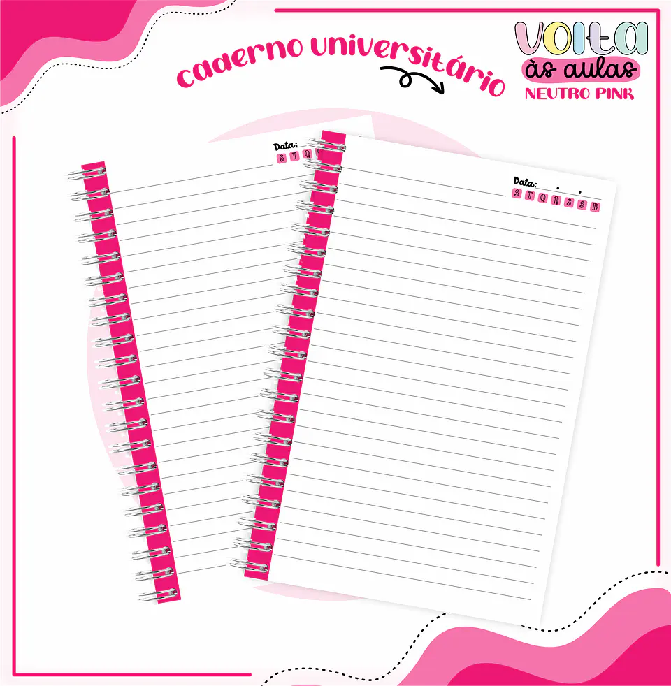 Arquivo encadernação kit escolar  Neutro Pink -  LINA CRIATIVA 4