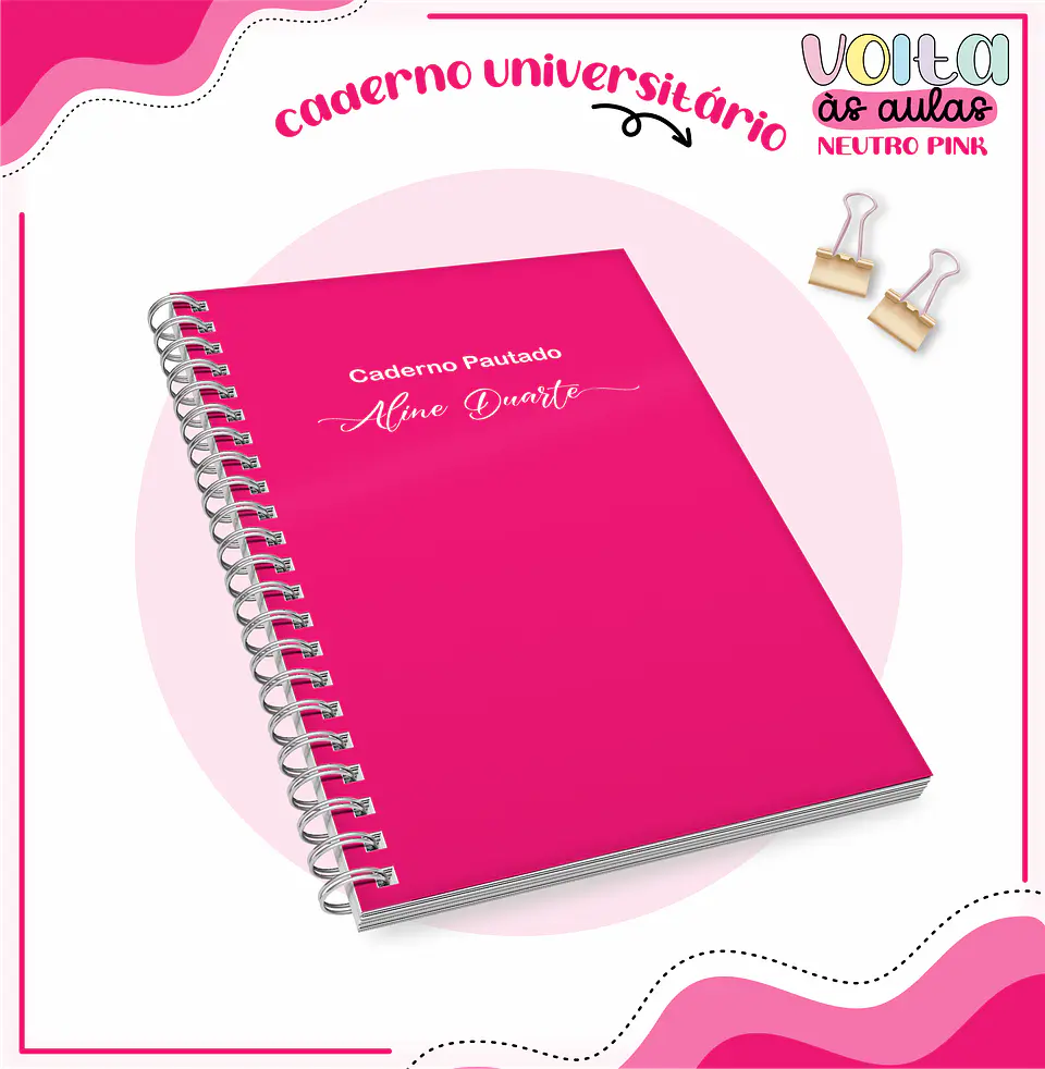 Arquivo encadernação kit escolar  Neutro Pink -  LINA CRIATIVA 5