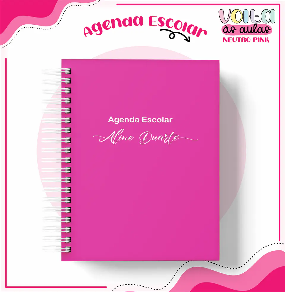 Arquivo encadernação kit escolar  Neutro Pink -  LINA CRIATIVA 8