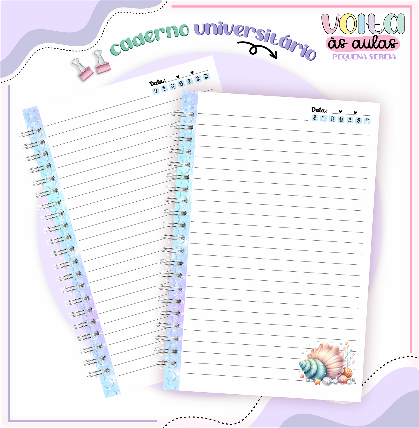 Arquivo encadernação kit escolar  Pequena Sereia -  LINA CRIATIVA 6