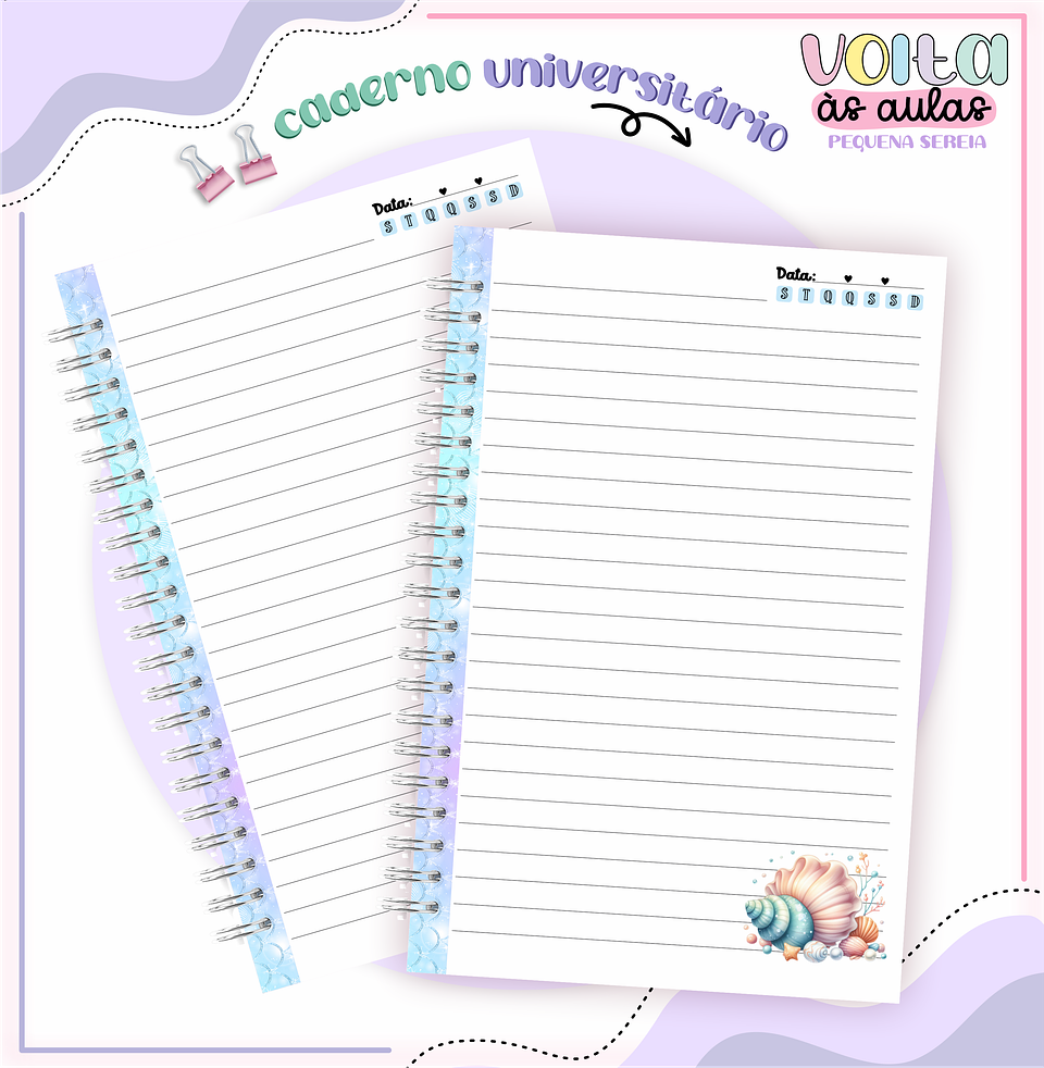 Arquivo encadernação kit escolar  Pequena Sereia -  LINA CRIATIVA 6