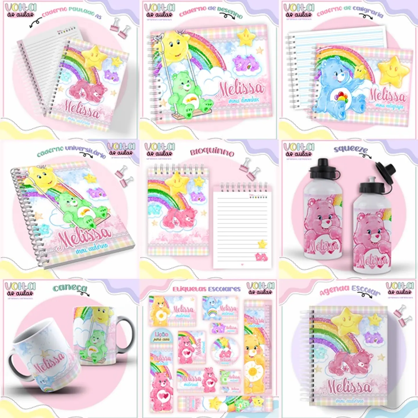 Arquivo encadernação kit escolar  Ursinhos Carinhosos -  LINA CRIATIVA 1