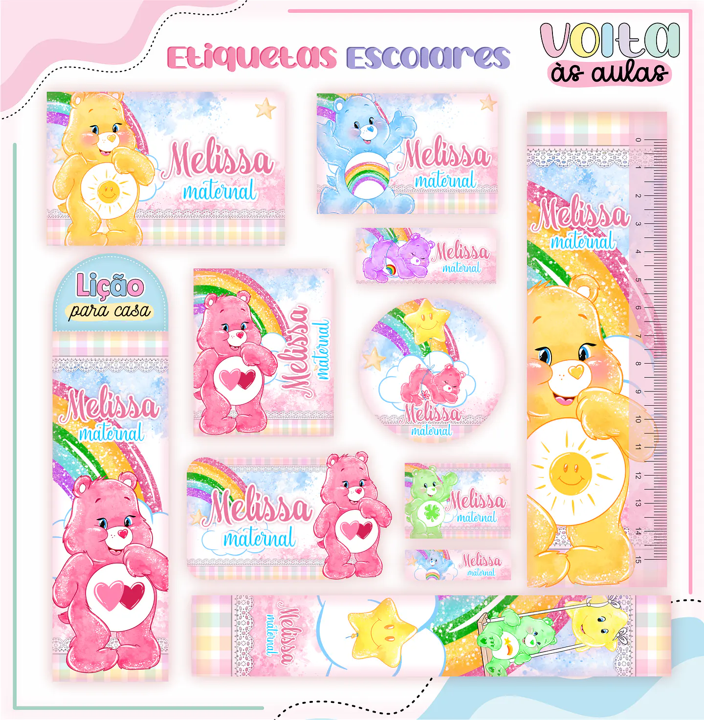 Arquivo encadernação kit escolar  Ursinhos Carinhosos -  LINA CRIATIVA 21