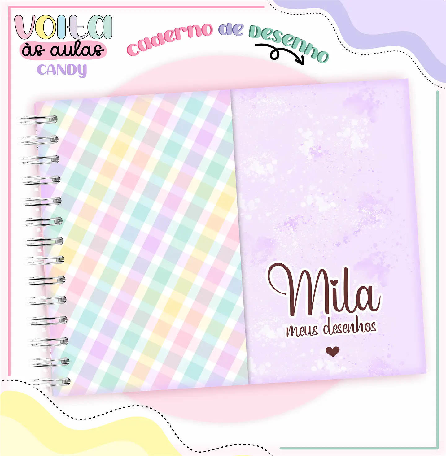 Arquivo encadernação kit escolar  Candy -  LINA CRIATIVA 2