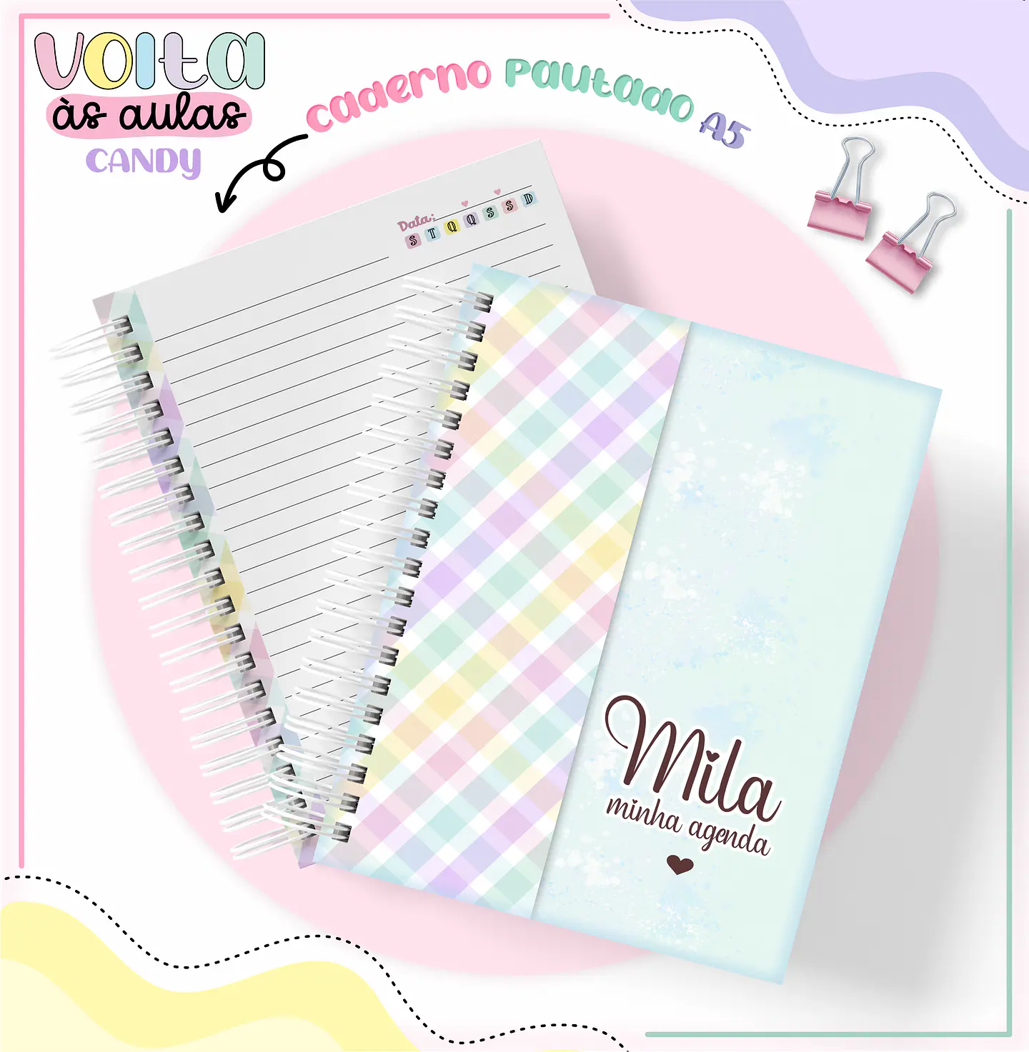 Arquivo encadernação kit escolar  Candy -  LINA CRIATIVA 4