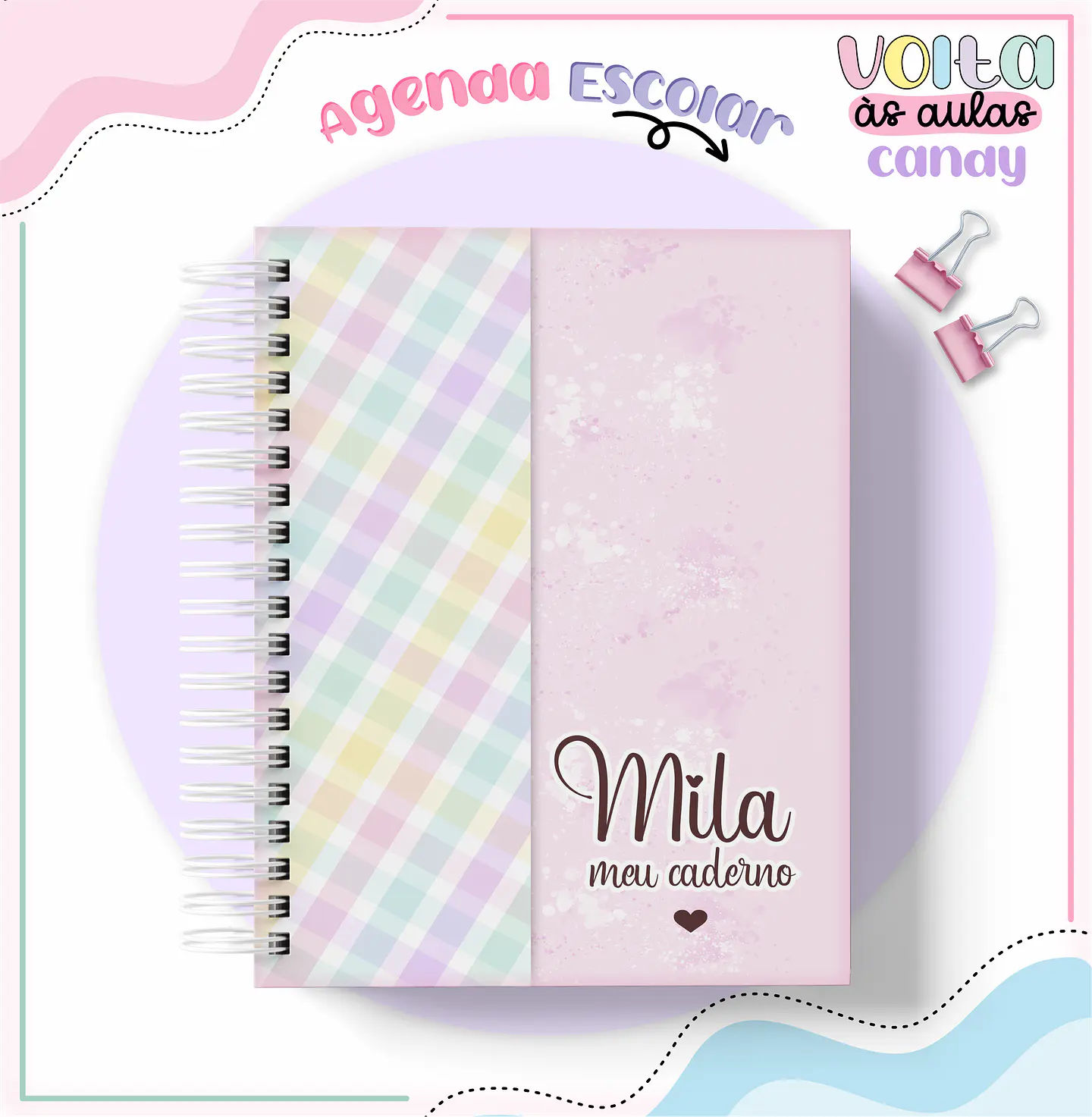 Arquivo encadernação kit escolar  Candy -  LINA CRIATIVA 5