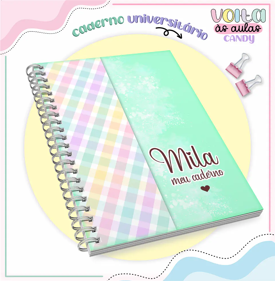 Arquivo encadernação kit escolar  Candy -  LINA CRIATIVA 11