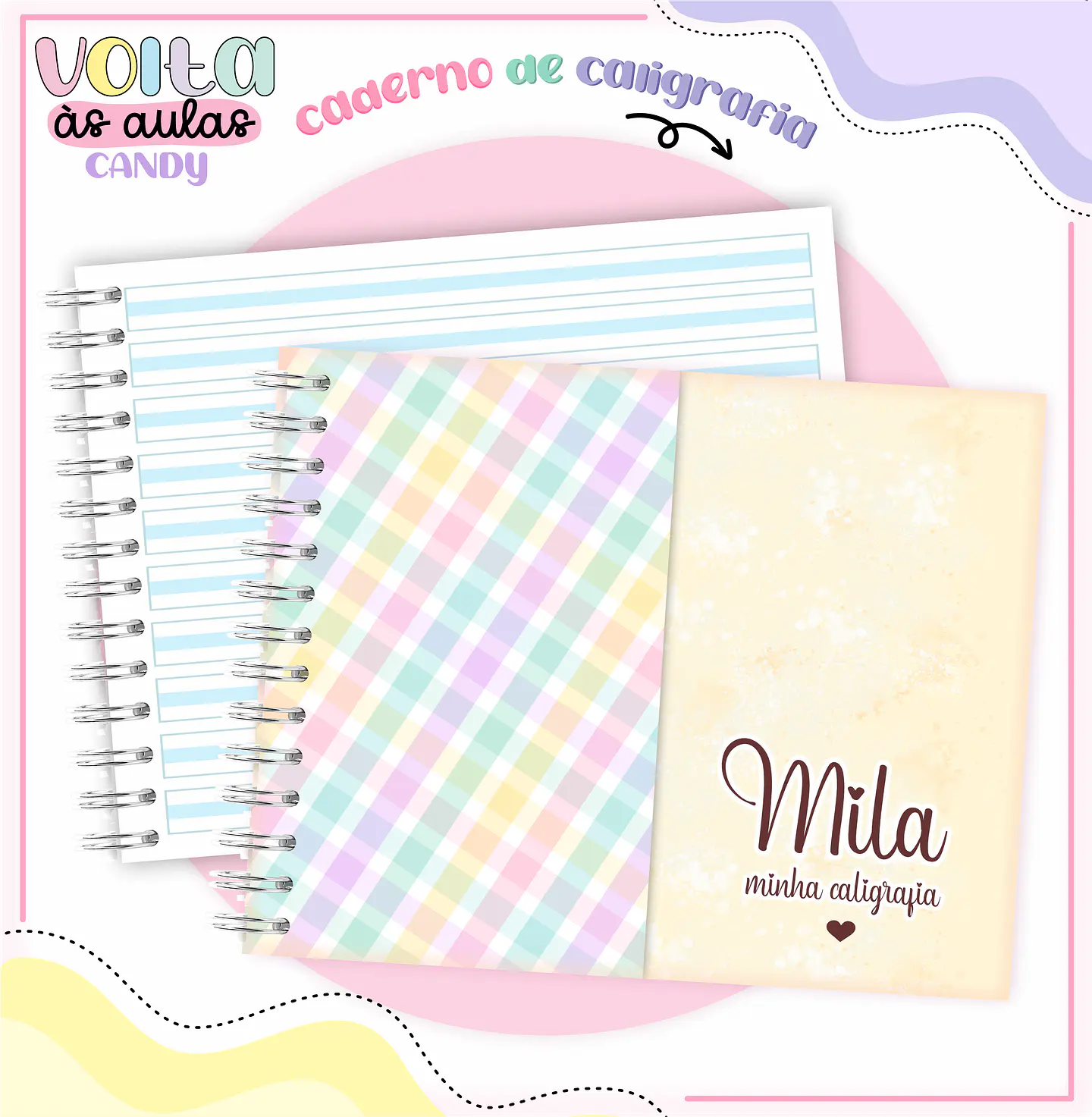 Arquivo encadernação kit escolar  Candy -  LINA CRIATIVA 13